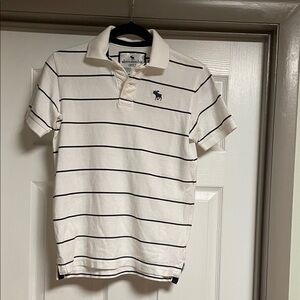 Abercrombie Kids Boy’s Vintage White Polo with Black Stripes